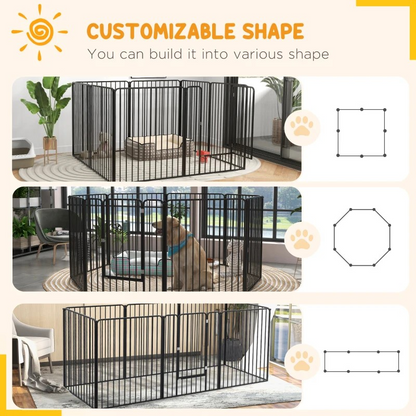 100cm 8 Panels Heavy Duty Dog Pen, Pet Playpen for Indoors, Outdoors, Small, Medium, Large Dogs