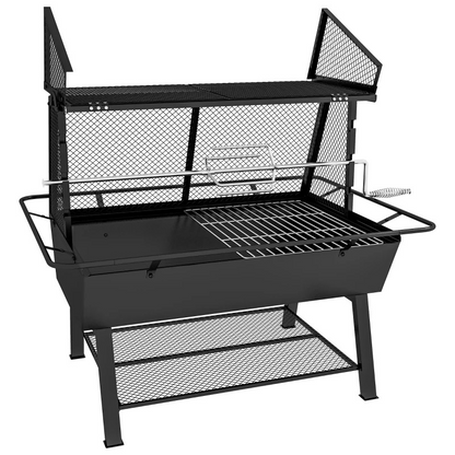 3-in-1 Barbecue Grill, Rotisserie Roaster and Fire Pit, with Cover