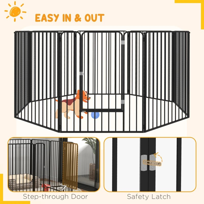 100cm 8 Panels Heavy Duty Dog Pen, Pet Playpen for Indoors, Outdoors, Small, Medium, Large Dogs